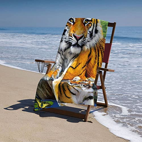 Toalla De Playa Tigre Secado Rápido A Prueba De Arena