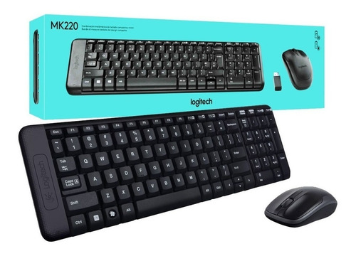 Imagen 5 de 5 de Kit de teclado y mouse inalámbrico Logitech MK220 Español Latinoamérica de color negro