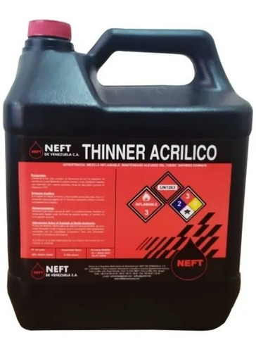 Thinner Laca Solvente Tiner Acrilico Galon 