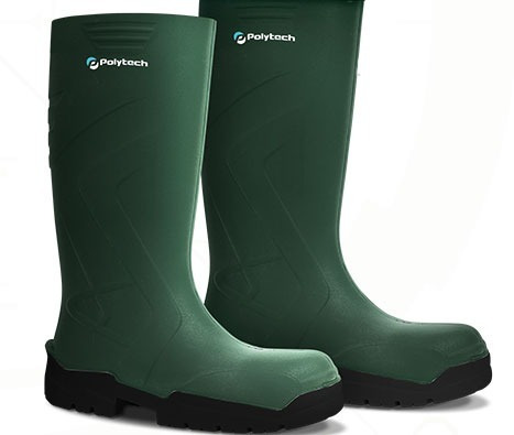 Bota Poliuretano Ecoboots Cano Longo Verde Escuro Politech | Mercado Livre