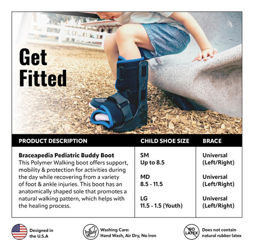 Braceapedia Pediatric Buddy Boot, Soporte Para Tobillo Y Pie