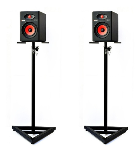 Suporte Pedestal Para Monitor Referência Audio Estudio Tripé Cor Preto