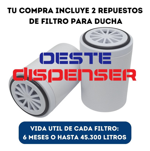 Imagen 4 de 8 de 2 Repuestos Filtro Para Duchas Humma Hidrolit 6 Etapas Sf-02
