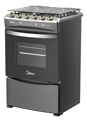 Cocina A Gas 4 Quemadores Carbon Grey - Openbox