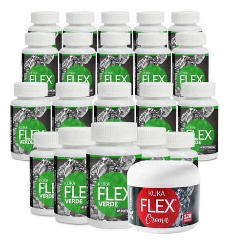 20 Kukaflex Verde 30 Tabs +1 Crema Kukaflex 100% Original