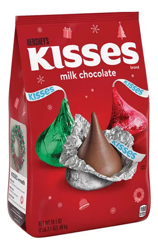 Chocolates Hersheys Kisses 1.12k Bolsa Navideña