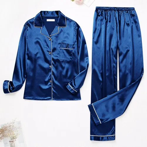 Conjunto De Pijama De Satén De Seda Para Mujer, Ropa De Dorm