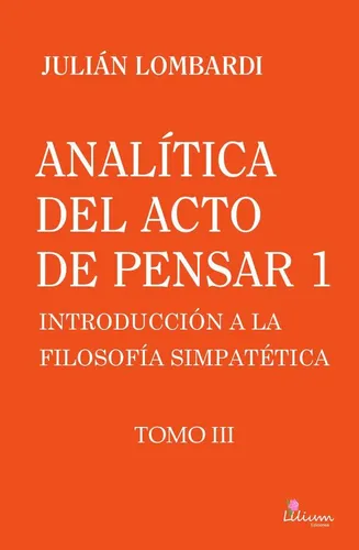 comprar Analítica Del Acto De Pensar 1  Introducción A La Filosof...