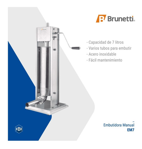 Embutidora Manual Brunetti Em7 - Capacidad 7 Litros