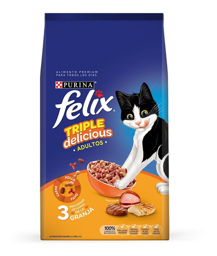 Alimento Para Gato Felix Triple Delicious Granja 10 Kg