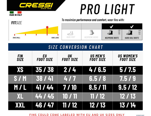 Aletas Cressi Prolight Ajustables, Buceo Profesional Azul Talle Xl 44 Al 45