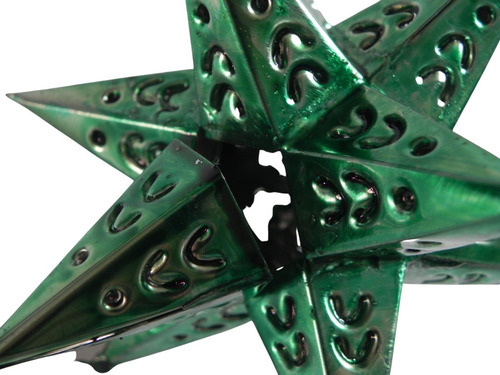 Imagen 2 de 5 de Esferas Navideñas Artesanales, 10 Estrellas De Latón Verde