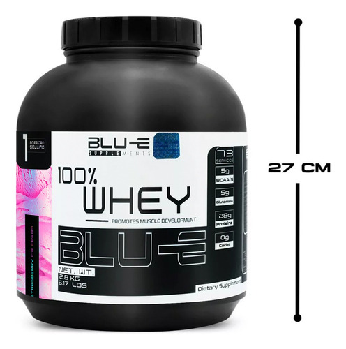 Proteína 100% Whey Ganador Mass Gainer Isolate Blu-e 2.8 Kg Fresa