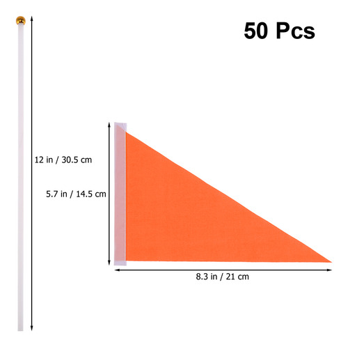 Bandera De Mano Triangular, Ligera Y Portátil, 50 Unidades