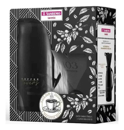 Garrafa Térmica Bule 1000ml + Suporte Filtro Coador Café 103