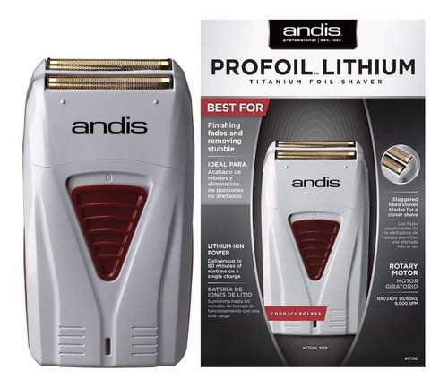 Afeitadora Andis Profoil Lithium + Repuesto Cabezal Foil