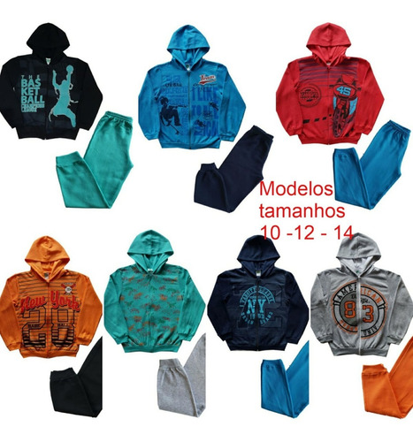 3 Conjunto Moletom Infantil Menina Menino Inverno Atacado
