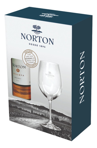 Kit Vinho Reserva Malbec + Taça De Cristal Norton