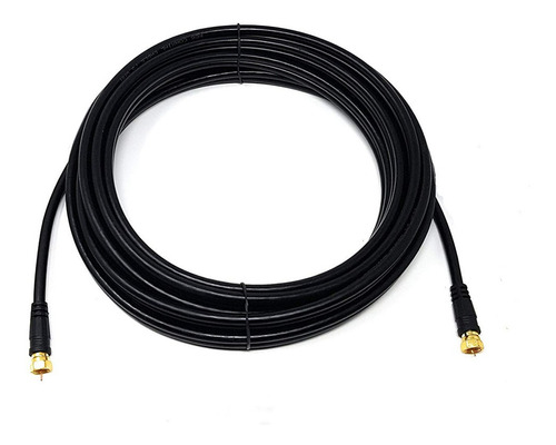 Cable Coaxial Con Terminal  F . 15 Metros Negro.