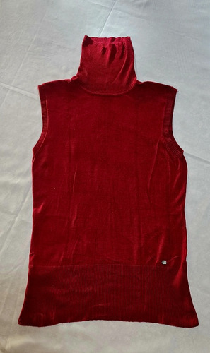 Chaleco Polera Lana Fina Rojo Portsaid Impecable