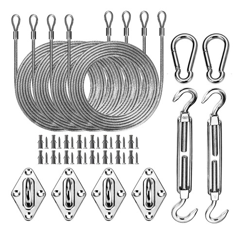 Kit 44 Pzs De Instalación Para Fijación De Toldo Vela Carpa
