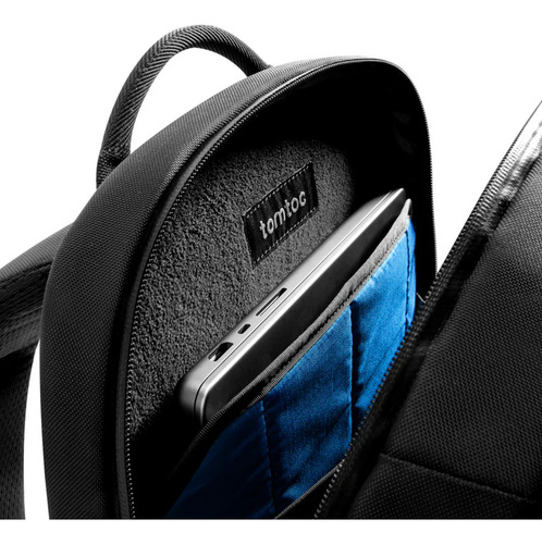Mochila Tomtoc 20lt Para Notebook 15.6'' Diseño Minimalista Color Negro Diseño De La Tela Liso