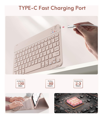Chesona Funda Con Teclado Inalambrico iPad 10/11 Gen 2025/22