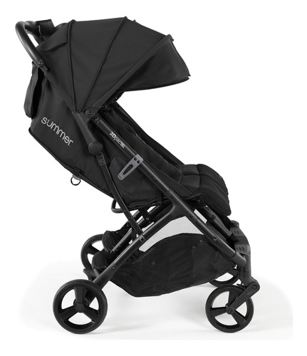 Cochecito Doble Ligero Plegable Negro Con Asientos Reclinabl