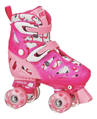 Patin Ajustable Roller Derby Girls Quad 34 A 37 Rosa Febo