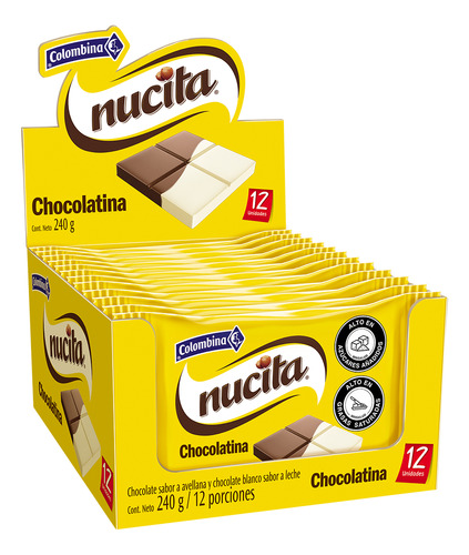 Chocolatina Nucita X 12u - Unidad a $1306