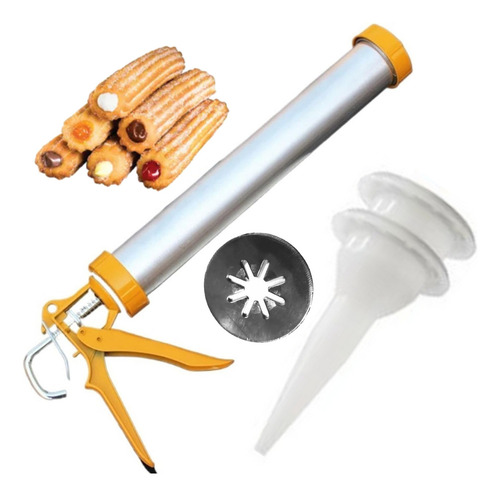 Churrera Industrial Embutidora Manual Acero + Rellenador 1kg