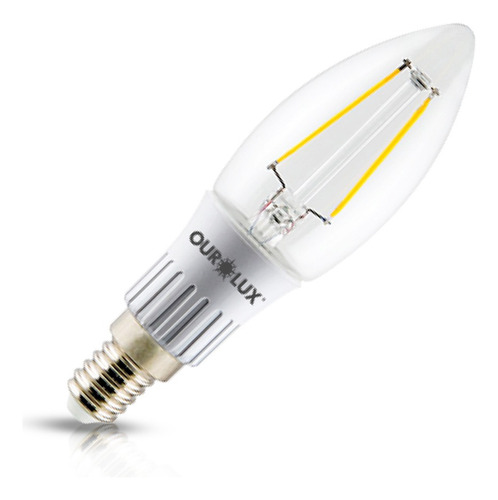 Superled Vela Filamento Clara E14 3w 2700k - 20175 Ourolux Cor da luz Branco-quente 110V/220V