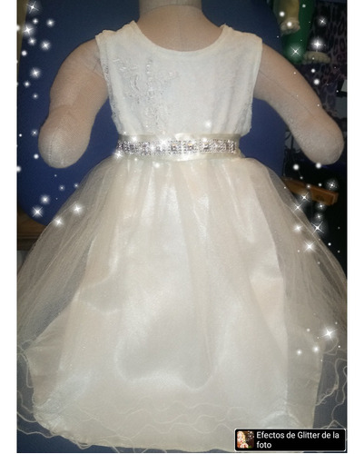 Vestido Princesa Ideal Bautismo Cortejo, Fiesta Para Bebé T1