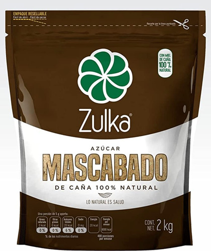 Imagen 2 de 9 de Azucar Mascabado Con Miel De Caña 100% Natural 2 Kg Zulka Se