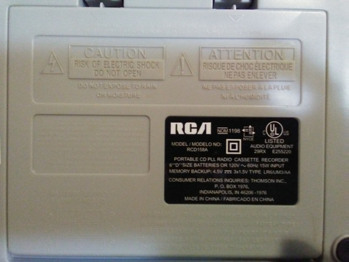 Imagen 3 de 3 de Reproductor Portatil Marca Rca