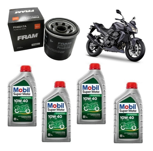 Mobil 10w40 Kit Troca Óleo Z750 Z800 Z1000 Fram 6017a Bxx