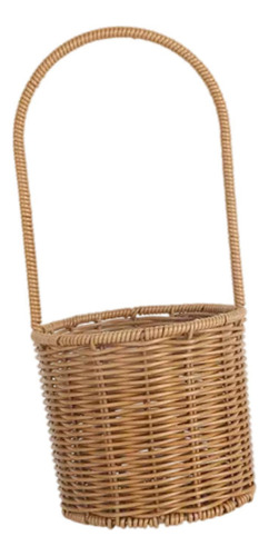 Cesta De Canasta De Manos Canasta De Decoración 15x15x32cm