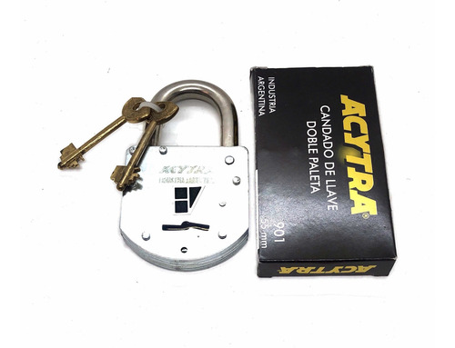 Imagen 3 de 7 de Candado Acytra 55mm Doble Paleta Con2 Llaves Seguridad (901)