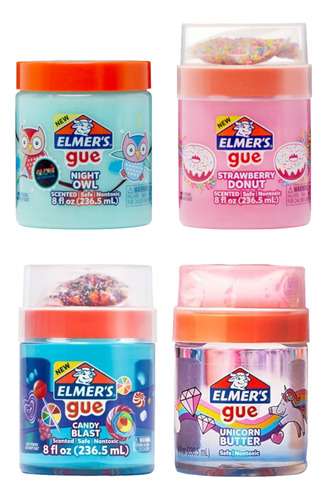 4 Slime Elmers Gue Listos Para Usar Opaco Y Clear 236.5ml