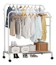 Comprar Perchero Doble Mtl Blanco Con Ruedas 360° Ajustable Movil Para Hogar Organizacion De Ropa Zapatos Diseño Compacto Y Resistente Facil De Montar Ideal Para Dormitorios Y Vestidores