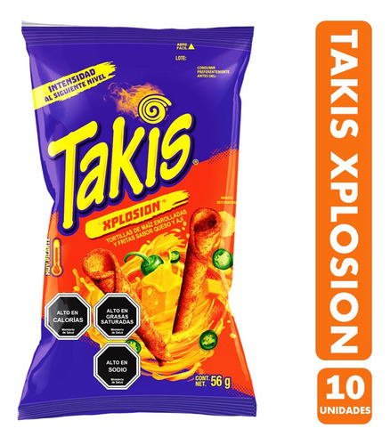 Takis Xplosion, Sabor Queso - Especial Colación (pack 10uni)