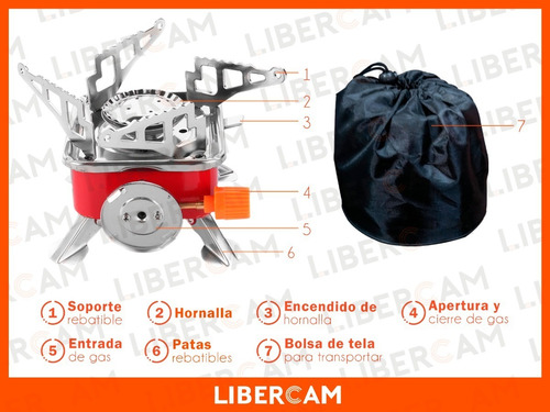Imagen 4 de 5 de Anafe Cocina Camping Pesca Excursiones Portatil Gas Butano
