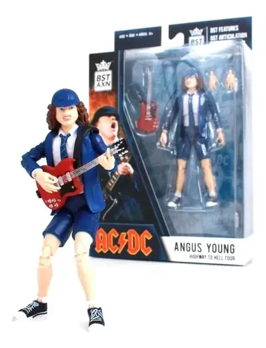 Mini Guitarra Réplica De Angus Young SG De AC/DC, A Escala 1:4, Con Estuche Rígido De 27 Cm, Coleccionable Para Fans Del Rock