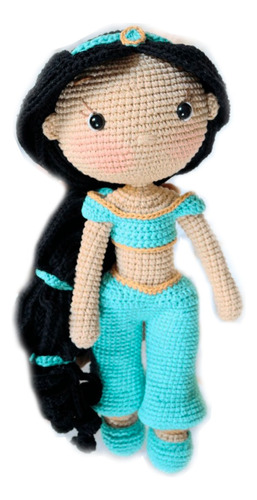 Muñeca Jasmin De Disney En Crochet 26 Cm