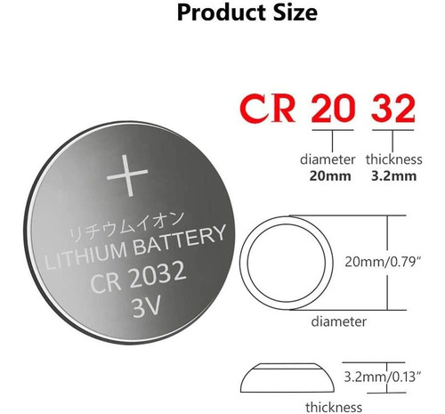 Paquete De 5 Pilas 2,032 Cr2032 De 3 V De Litio