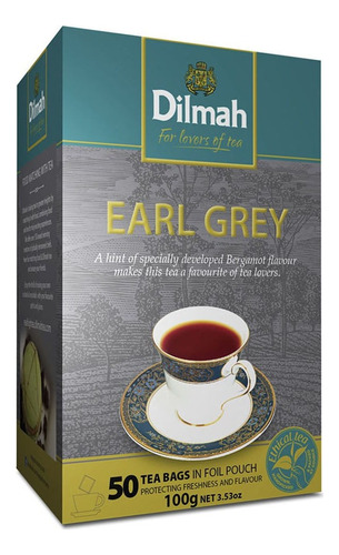 Té Negro Dilmah Earl Grey 50 Bolsitas