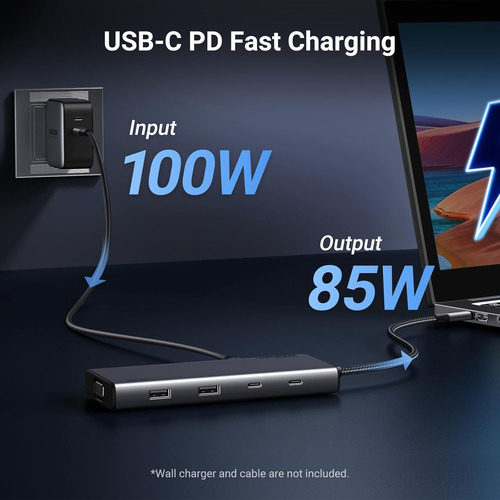 Hub Usb C Ugreen Revodok 8 En 1 Con Triple Pantalla, 35588