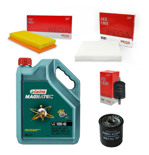 Kit 4 Filtros + 4l Aceite Castrol 10w40 Toyota Yaris Wega