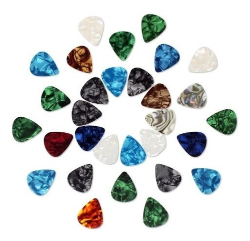 Imagen 2 de 2 de Pack 10 Uñetas Guitarra Bajo Ukelele 0.46mm Colores Surtidos