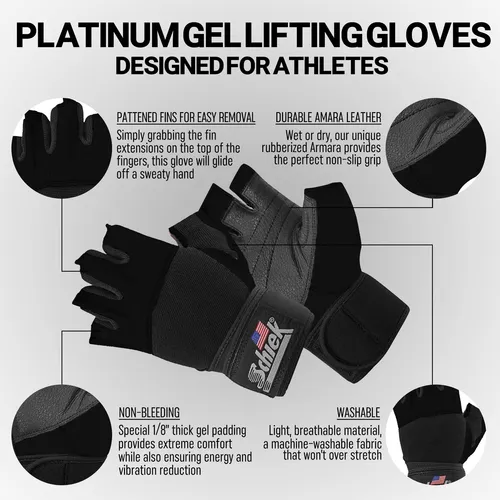 Schiek Sports 530 Platinum - Guantes De Levantamiento De Pes